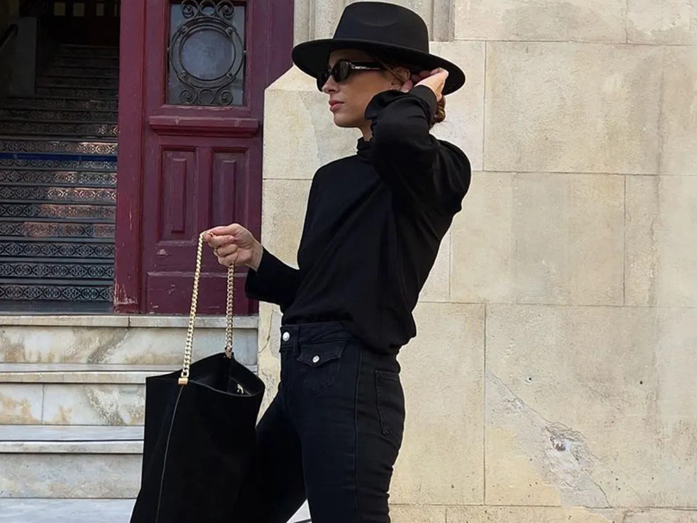 All Black Outfit with Blazer and Fedora for Casual Chic All Black Outfit with Blazer and Fedora for Casual Chic — Winter Neutral Outfits 2027