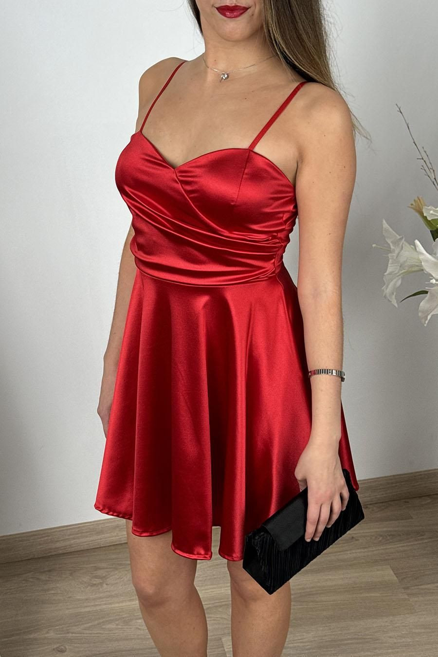 Party Perfect: Red Satin Fit-and-Flare Dress Party Perfect: Red Satin Fit-and-Flare Dress — Satin Dresses 2027