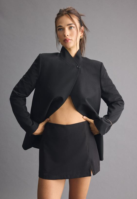 Black Skort with Asymmetrical Blazer Black Skort with Asymmetrical Blazer — Skort Outfits 2027