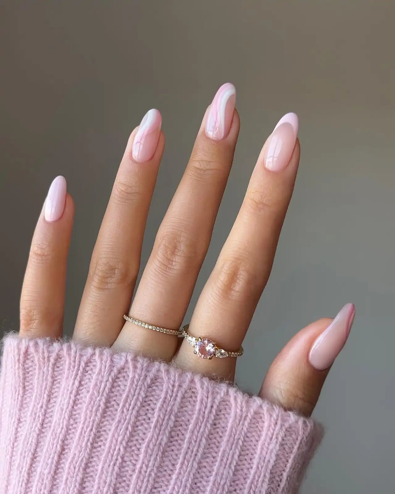 Swirls Of White And Light Pink Visual Idea Swirls Of White And Light Pink Visual Idea — Pink Nails 2027