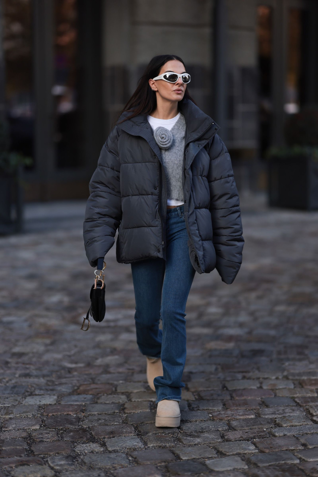 Urban Layers: Grey Puffer Jacket and Platform Boots Urban Layers: Grey Puffer Jacket and Platform Boots — Skinny Jeans Outfits 2027
