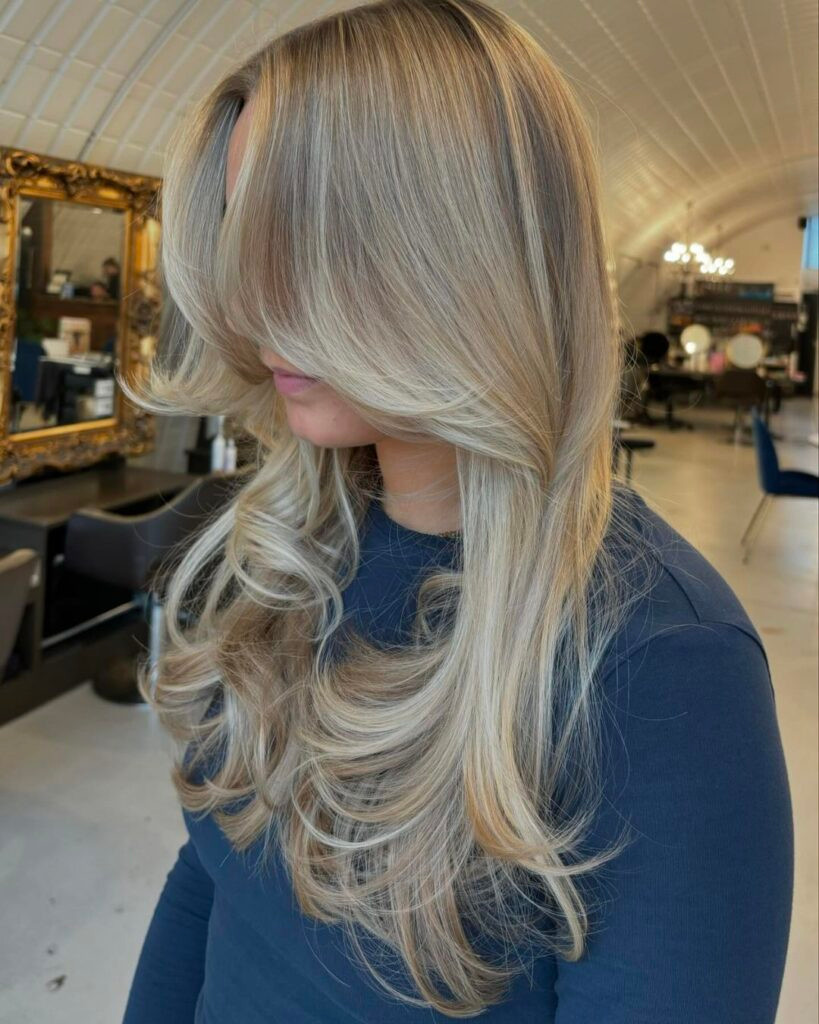 Honey Blonde Blowout With Face-Framing Layers Honey Blonde Blowout With Face-Framing Layers — Hairstyles 2027 for Hot Weather