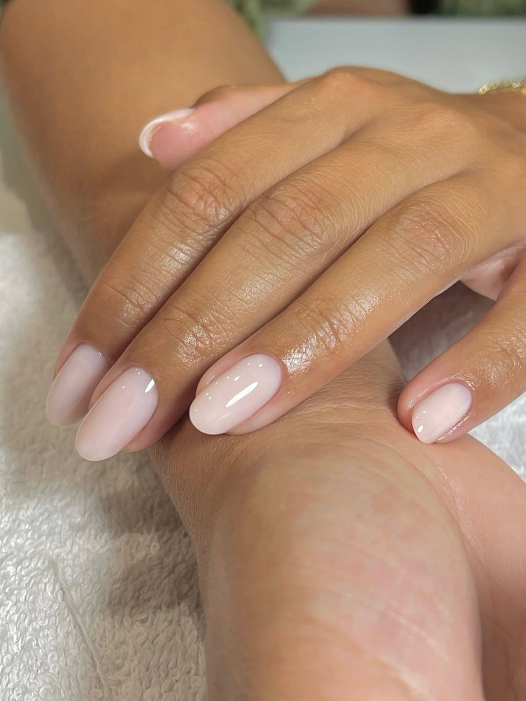 Translucent Light Pink Oval Nails Translucent Light Pink Oval Nails — Bridesmaid Nails Pink 2027