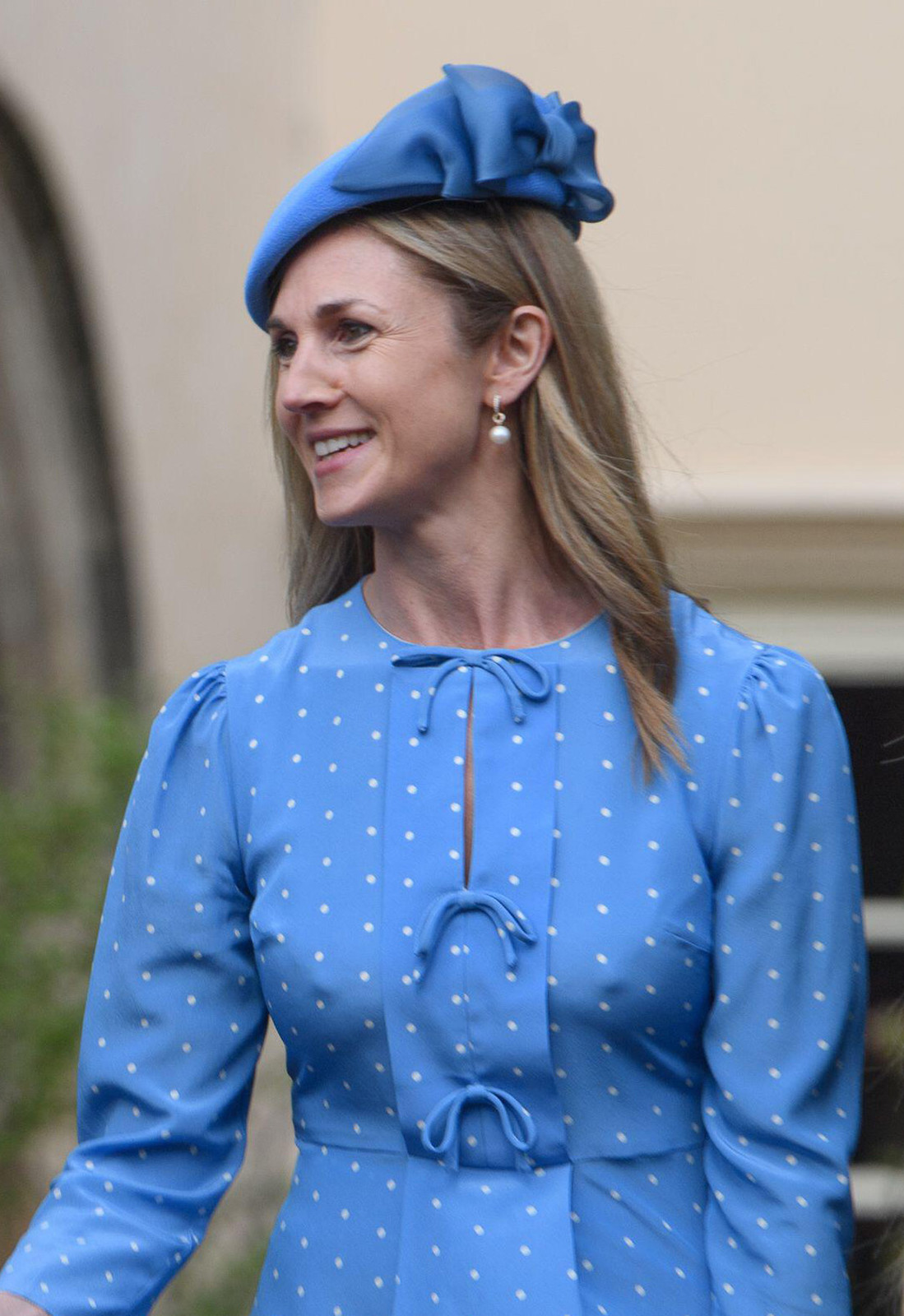 Blue and White Polka Dot Dress with Matching Hat Blue and White Polka Dot Dress with Matching Hat — Easter Church Outfits 2027