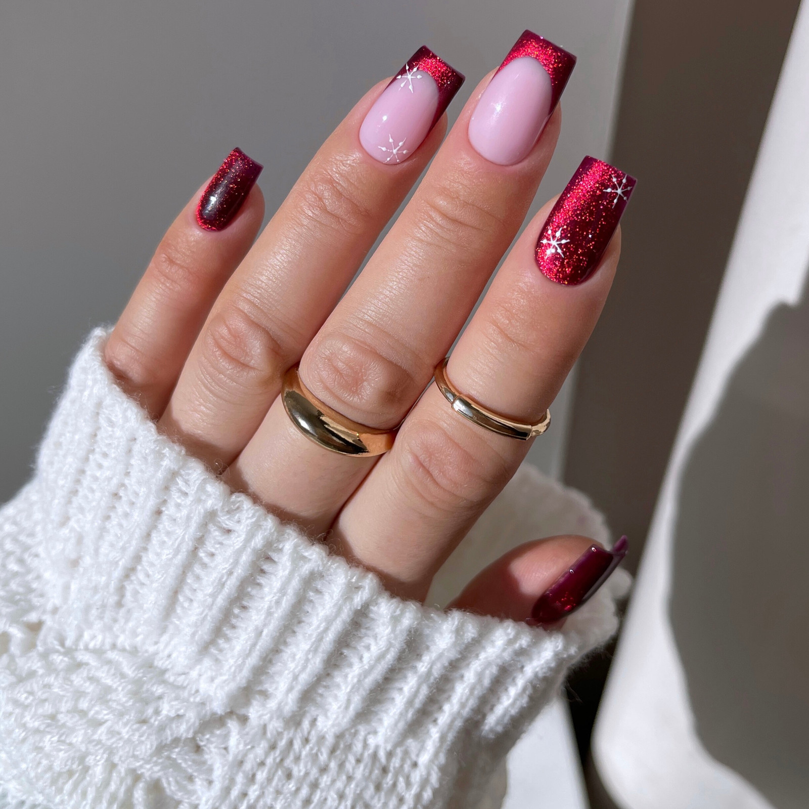 Glossy With Dense Glitter On Tips Visual Idea Glossy With Dense Glitter On Tips Visual Idea — Christmas Gel Nails 2026