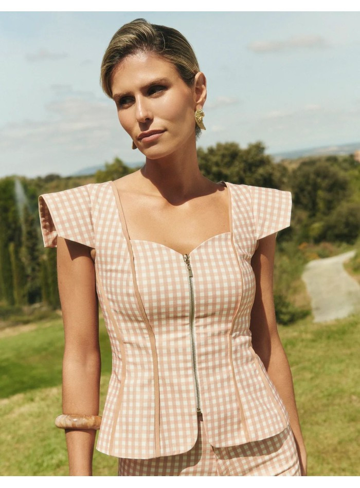 Gingham Corset Top with Matching Trousers Gingham Corset Top with Matching Trousers — Spring Corset Top Outfits 2027