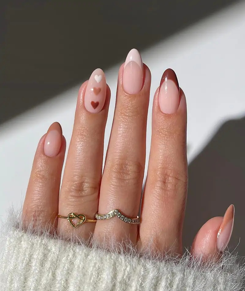 Small Pink Hearts On Accent Nails Visual Idea Small Pink Hearts On Accent Nails Visual Idea — Pink Valentines Nails 2027