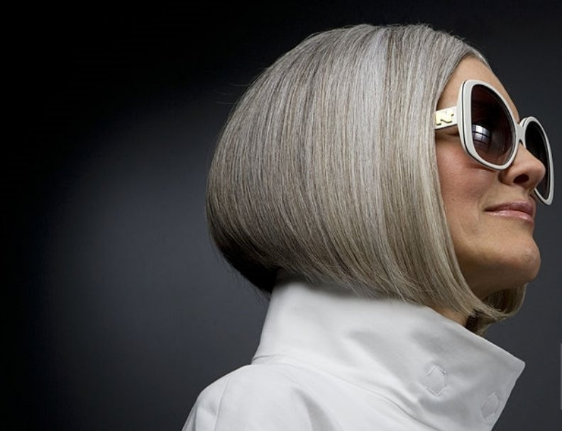 Sleek Ash Grey Blunt Bob — Gray Hair Color 2027