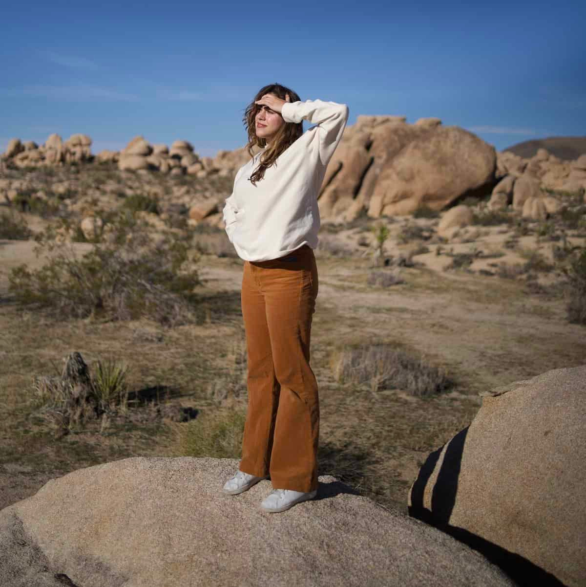 Corduroy Wide-Leg Trousers for Relaxed Desert Exploration Corduroy Wide-Leg Trousers for Relaxed Desert Exploration — Palm Springs Outfits 2027