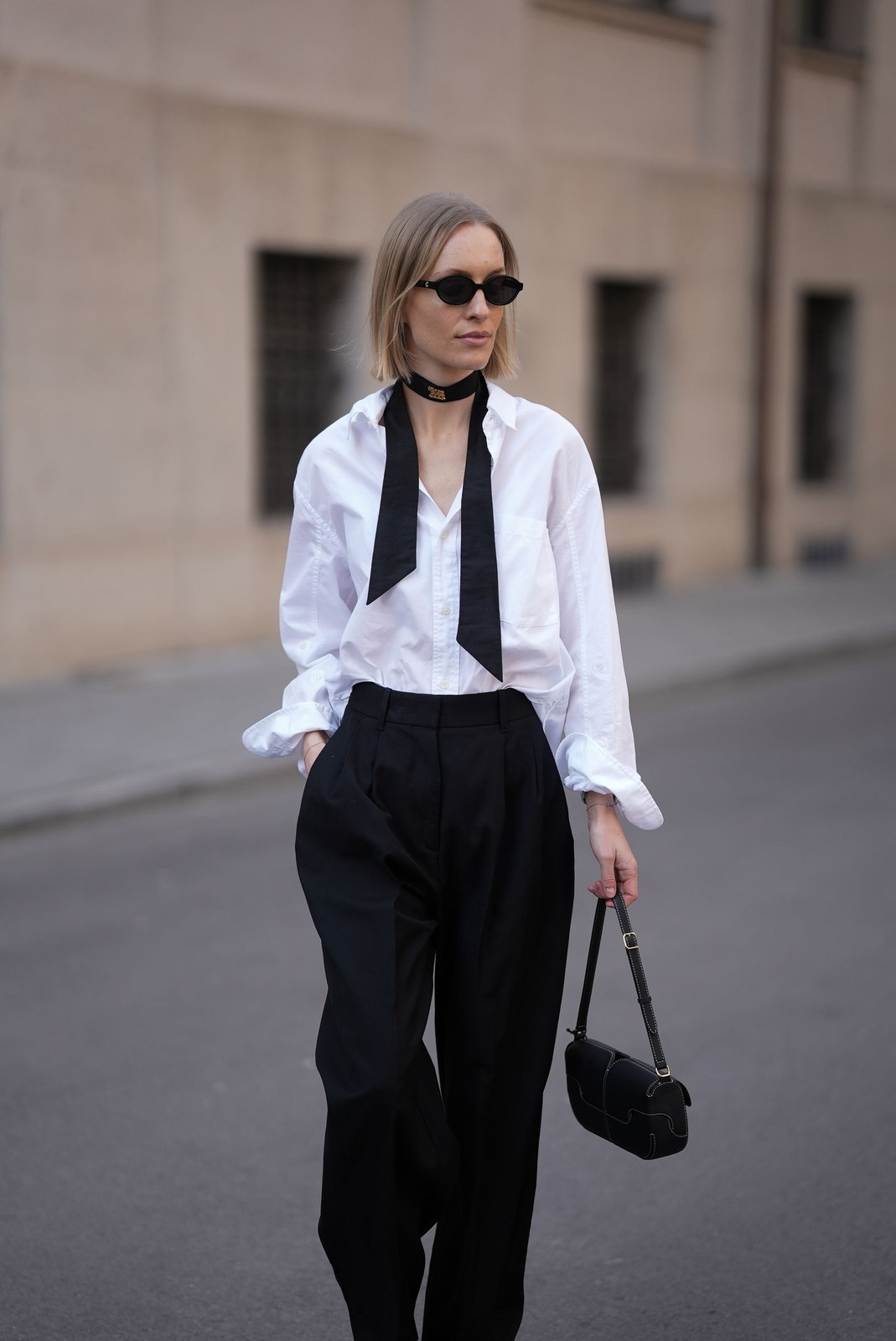 White Shirt with Black Trousers and Scarf Necktie White Shirt with Black Trousers and Scarf Necktie — Denim Shirt Outfits 2027