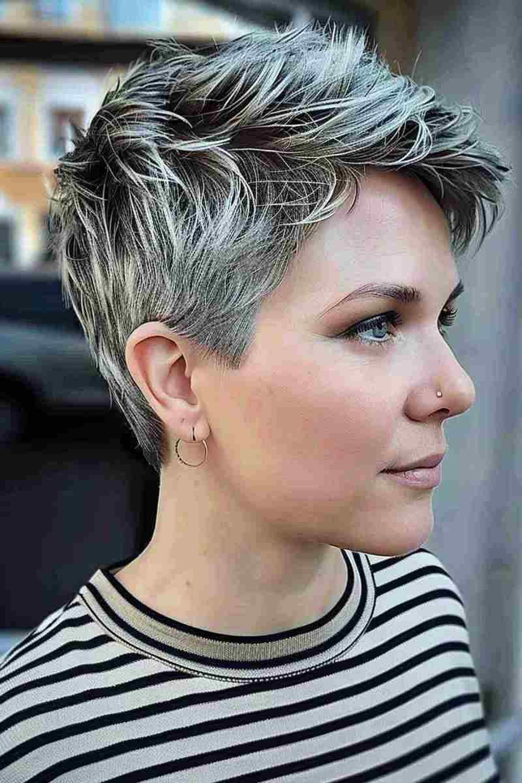 Textured Grey Blonde Pixie — Hairstyles 2027 for Short Hair