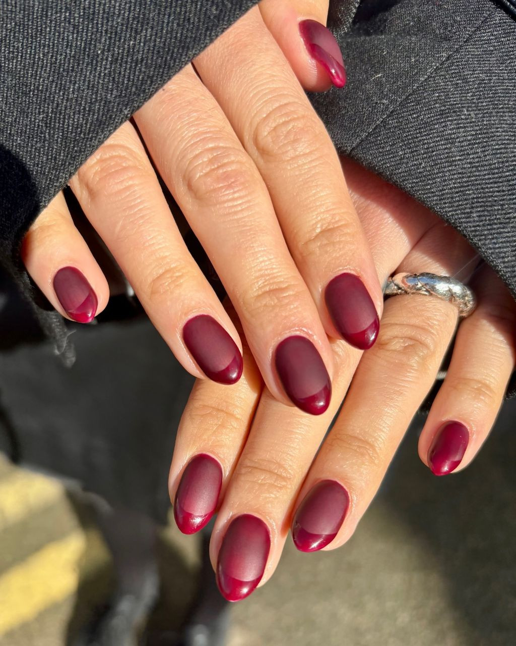 Matte Base Glossy Tip Visual Idea Matte Base Glossy Tip Visual Idea — Matte Nails 2027