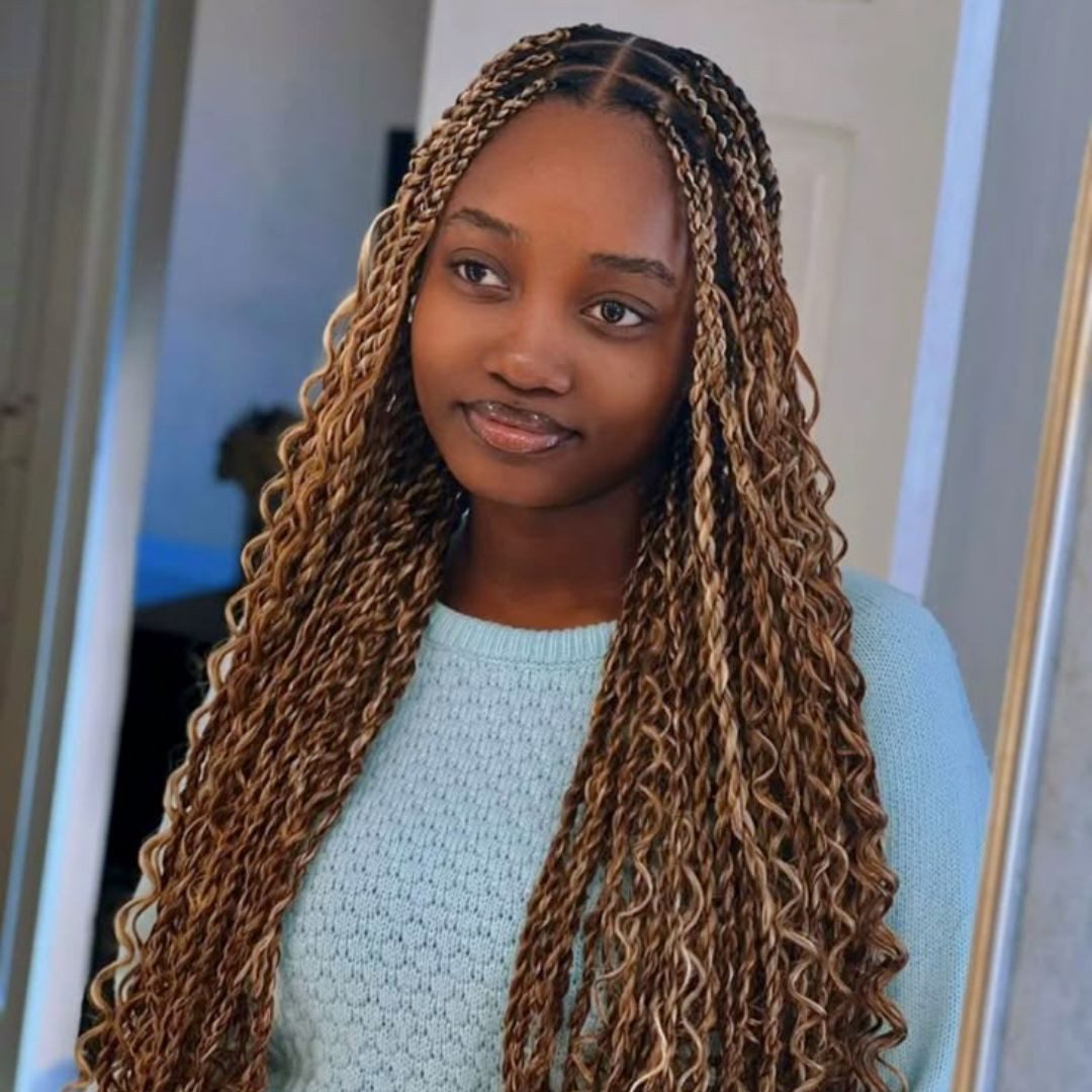 Boho Chic Braids With Honey Blonde Curls Boho Chic Braids With Honey Blonde Curls — Honey Blonde Locs 2027