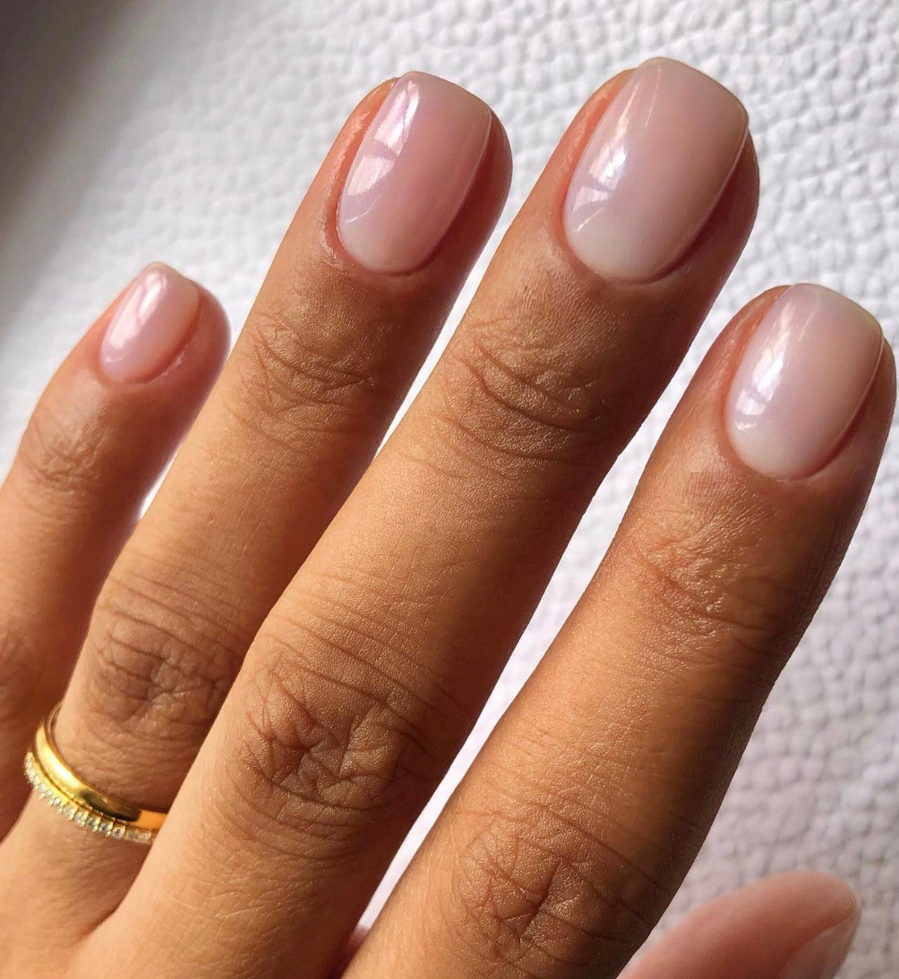 Short Almond Sheer Pale Pink Nails Short Almond Sheer Pale Pink Nails — Winter Pink Nails 2027
