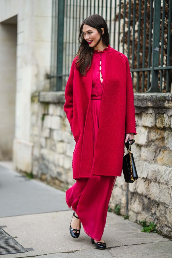 Fuchsia Dress Under a Bold Red Coat for a Valentine's Statement — Casual Valentines Outfits 2027