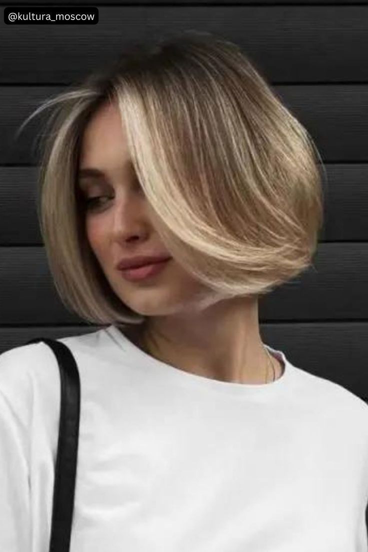 Warm Brown Bob With Retro Waves Warm Brown Bob With Retro Waves — Money Piece Bob 2027
