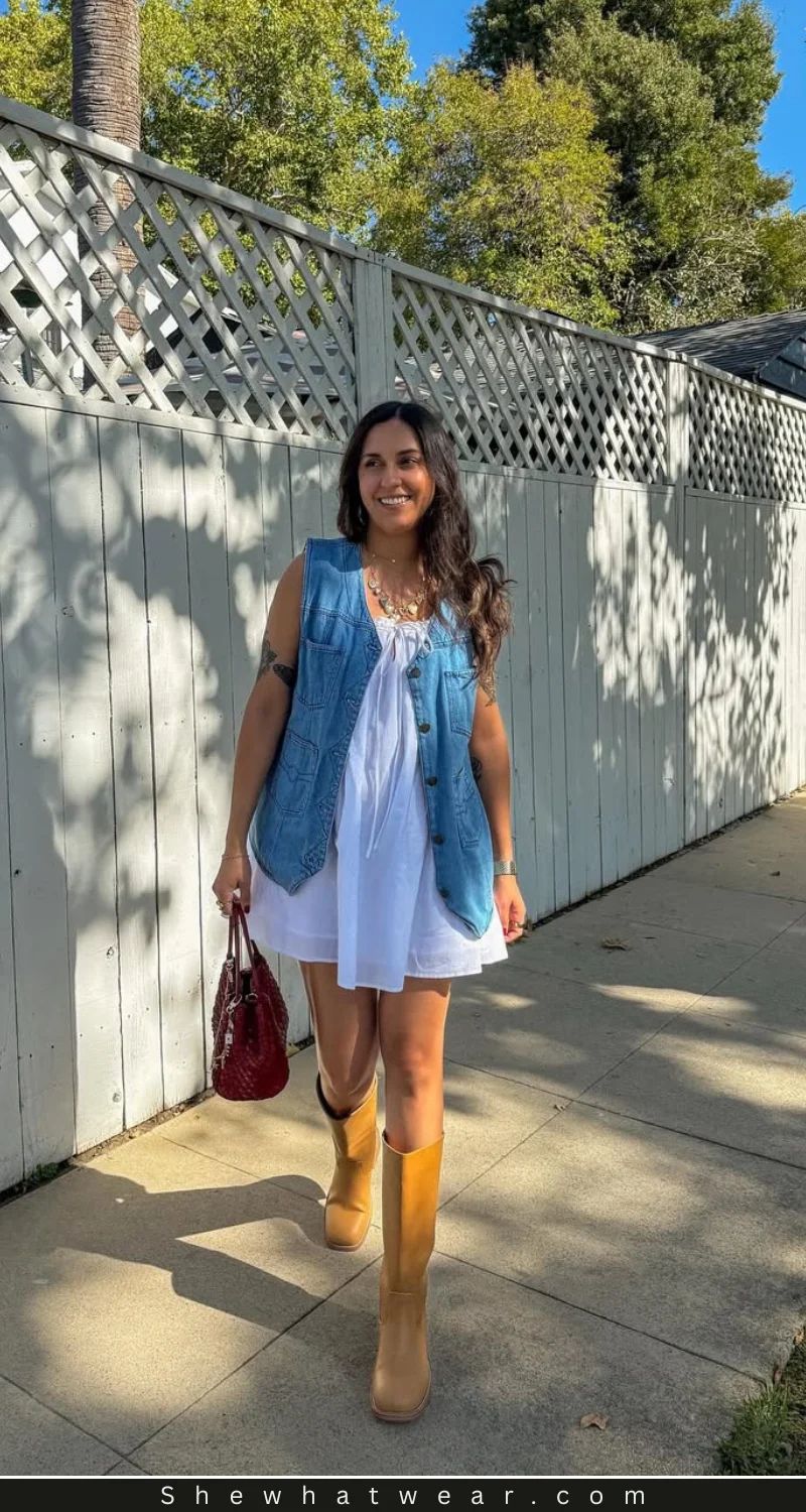 Tall Tan Boots Outfit Idea Tall Tan Boots Outfit Idea — Cowgirl Outfits 2027