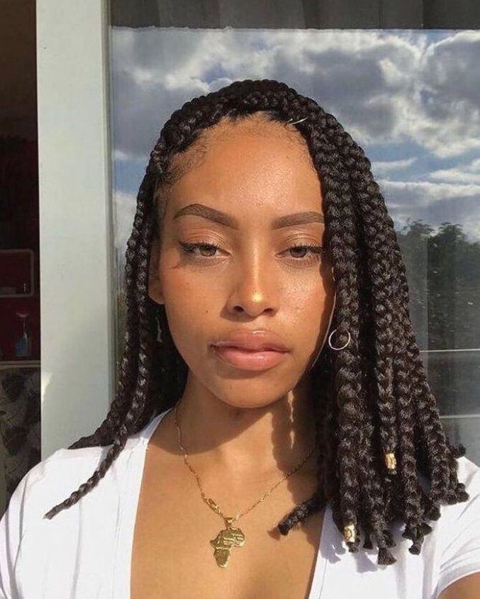 Sleek Shoulder Length Box Braids Sleek Shoulder Length Box Braids — Knotless Braids 2027