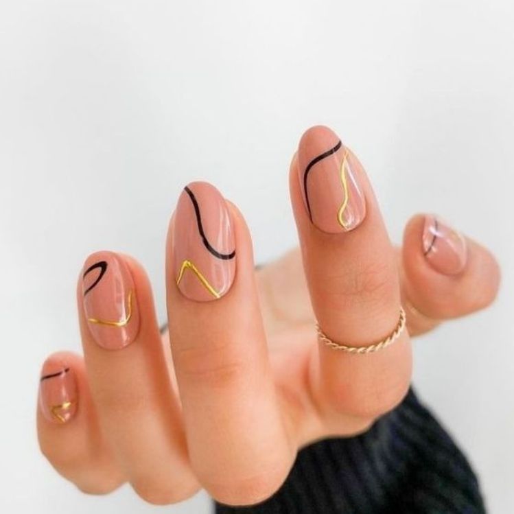 Thin Black And Gold Lines Visual Idea Thin Black And Gold Lines Visual Idea — Nails 2027 for Everyday