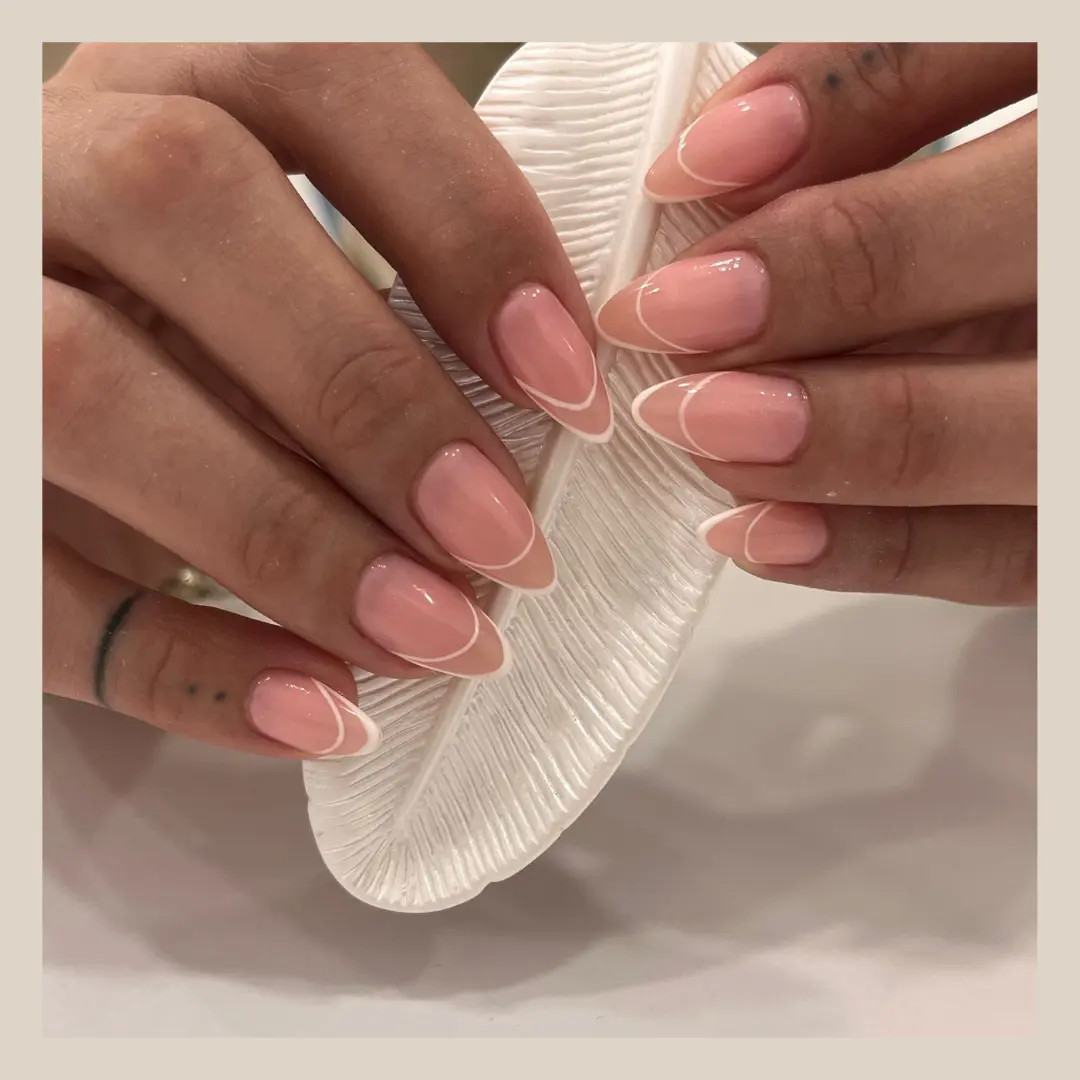 Delicate French Tip Medium Almond Delicate French Tip Medium Almond — Nude Wedding Nails 2027