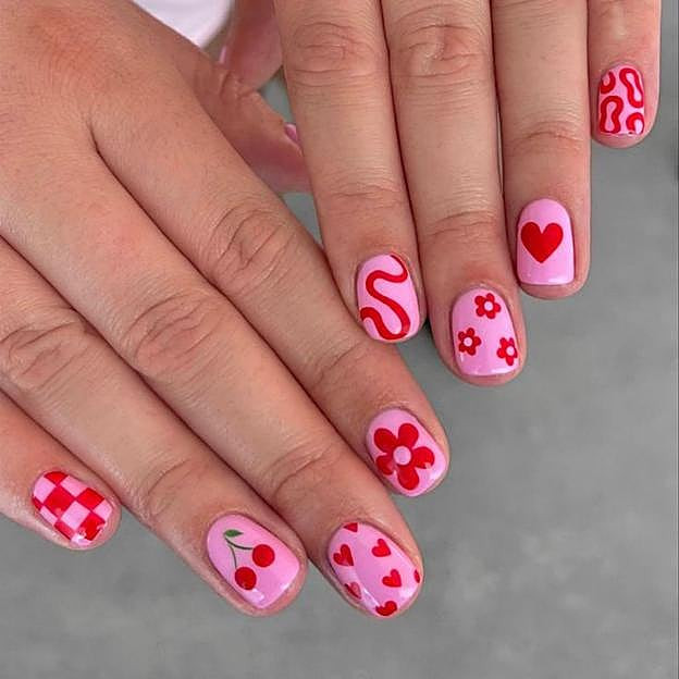Valentines Playful Visual Idea Valentines Playful Visual Idea — Pink Valentines Nails 2027