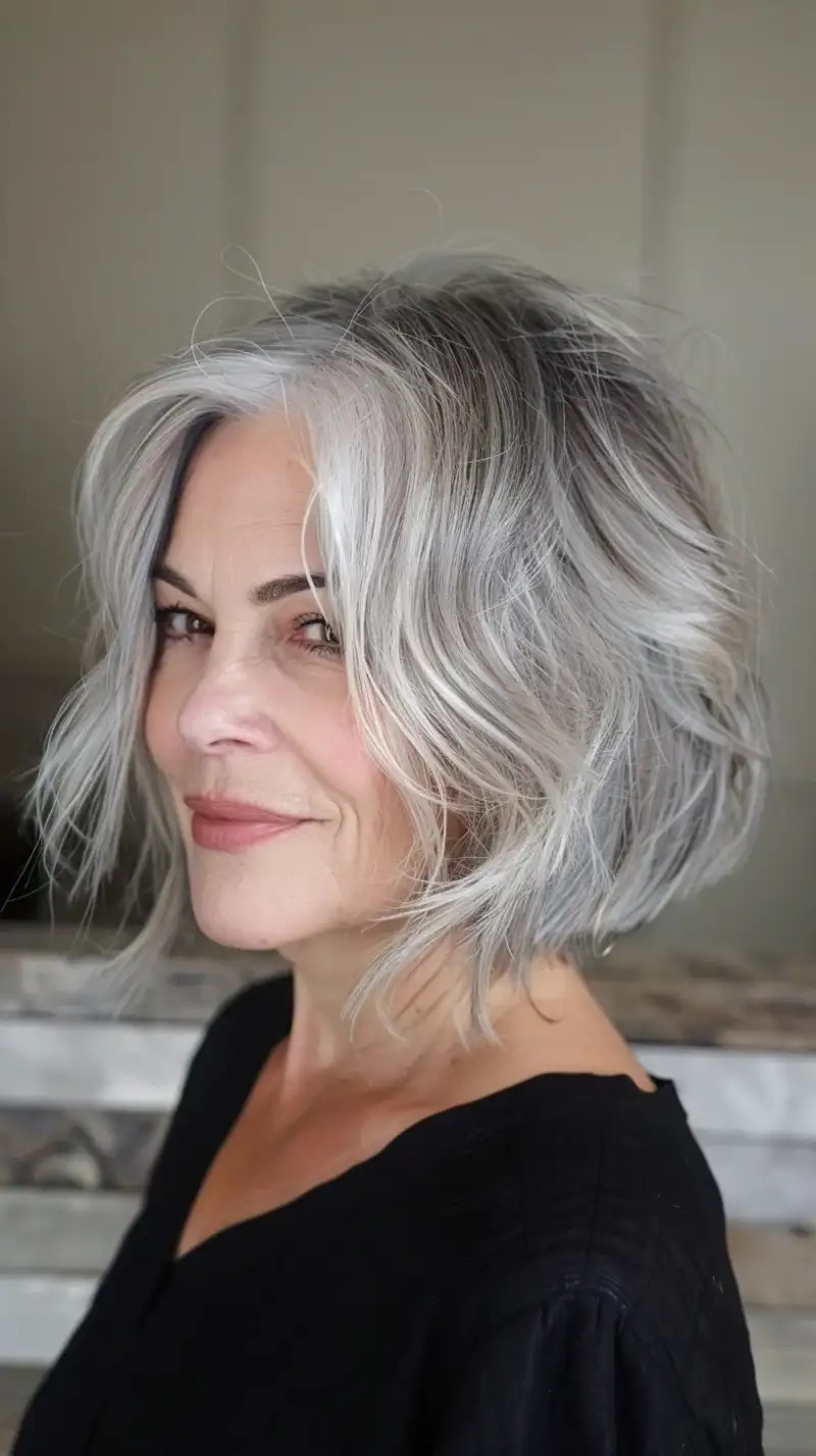 Textured Wavy Bob With Side Part — Bangs 2027 for Women Over 60