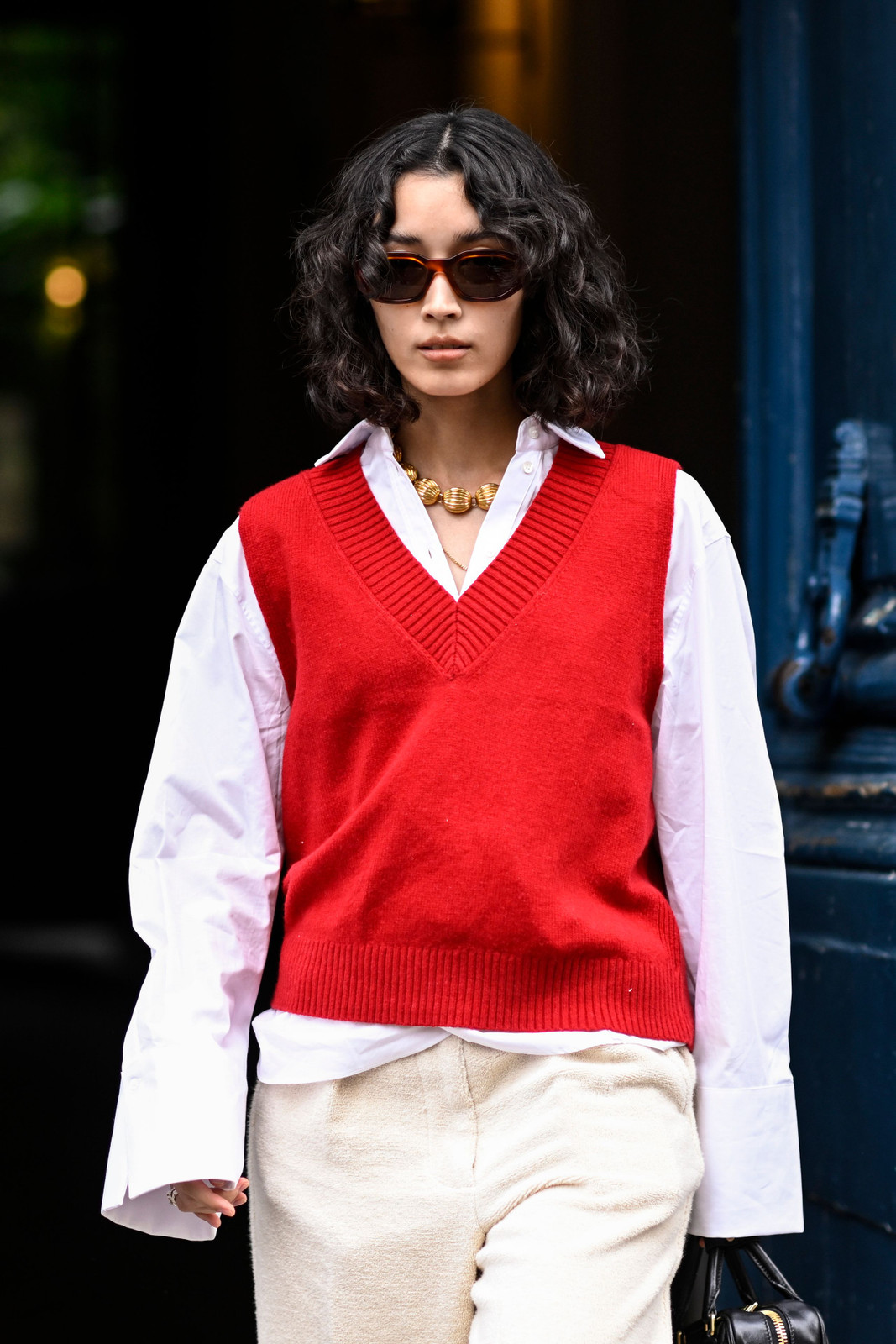 Vibrant Red Knit Vest Adds a Pop of Color Vibrant Red Knit Vest Adds a Pop of Color — Vests 2027