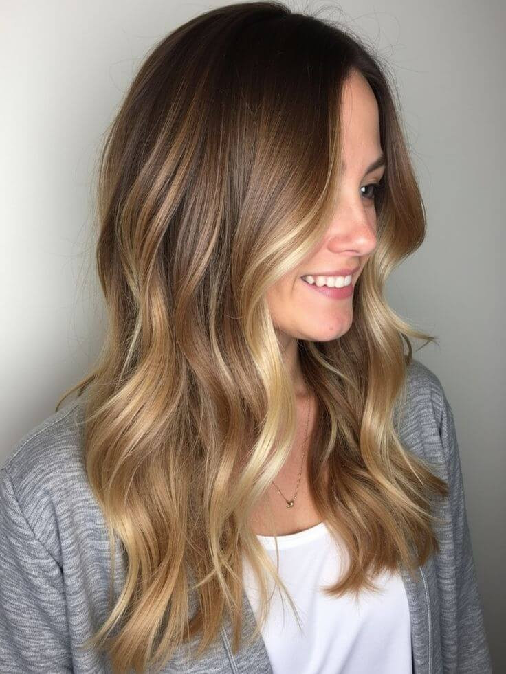 Dark Brown With Honey Blonde Balayage — Honey Brown Hair 2027