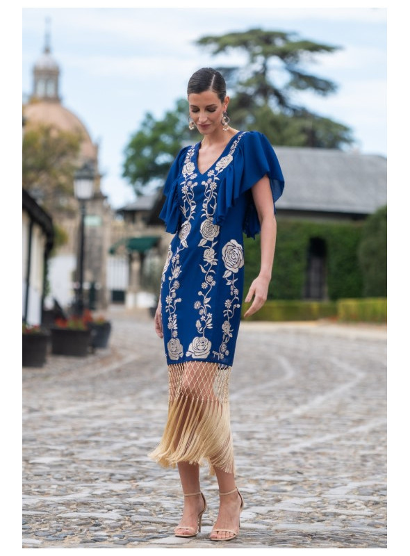 Nude Sandals Outfit Idea — Fringe Dress 2027
