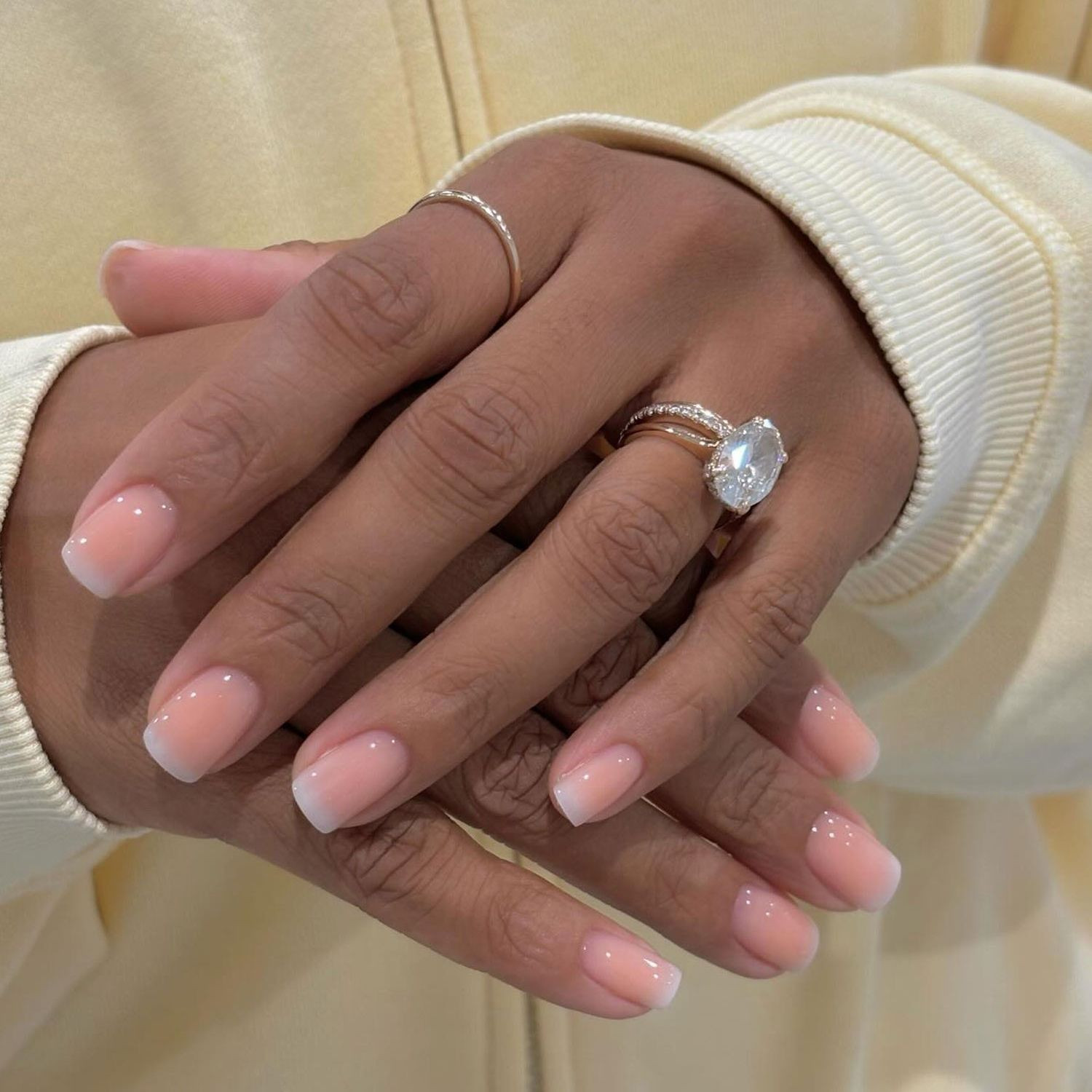 Soft White Ombre French Nails — Wedding French Tip Nails 2027