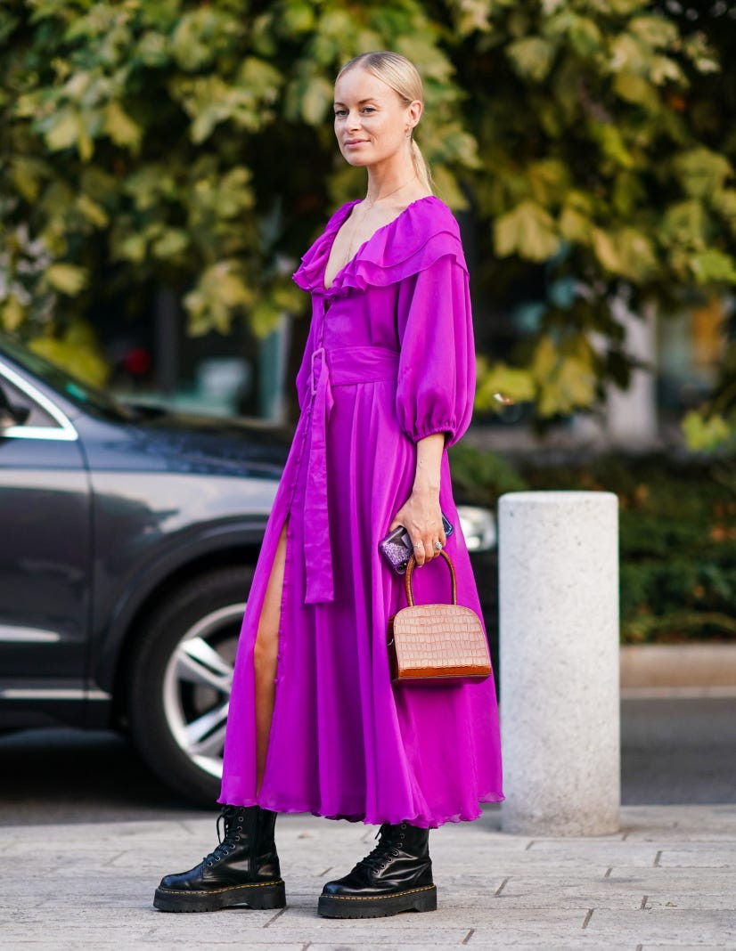 Ruffled Maxi Dress with Platform Combat Boots Ruffled Maxi Dress with Platform Combat Boots — Combat Boots Outfits 2027