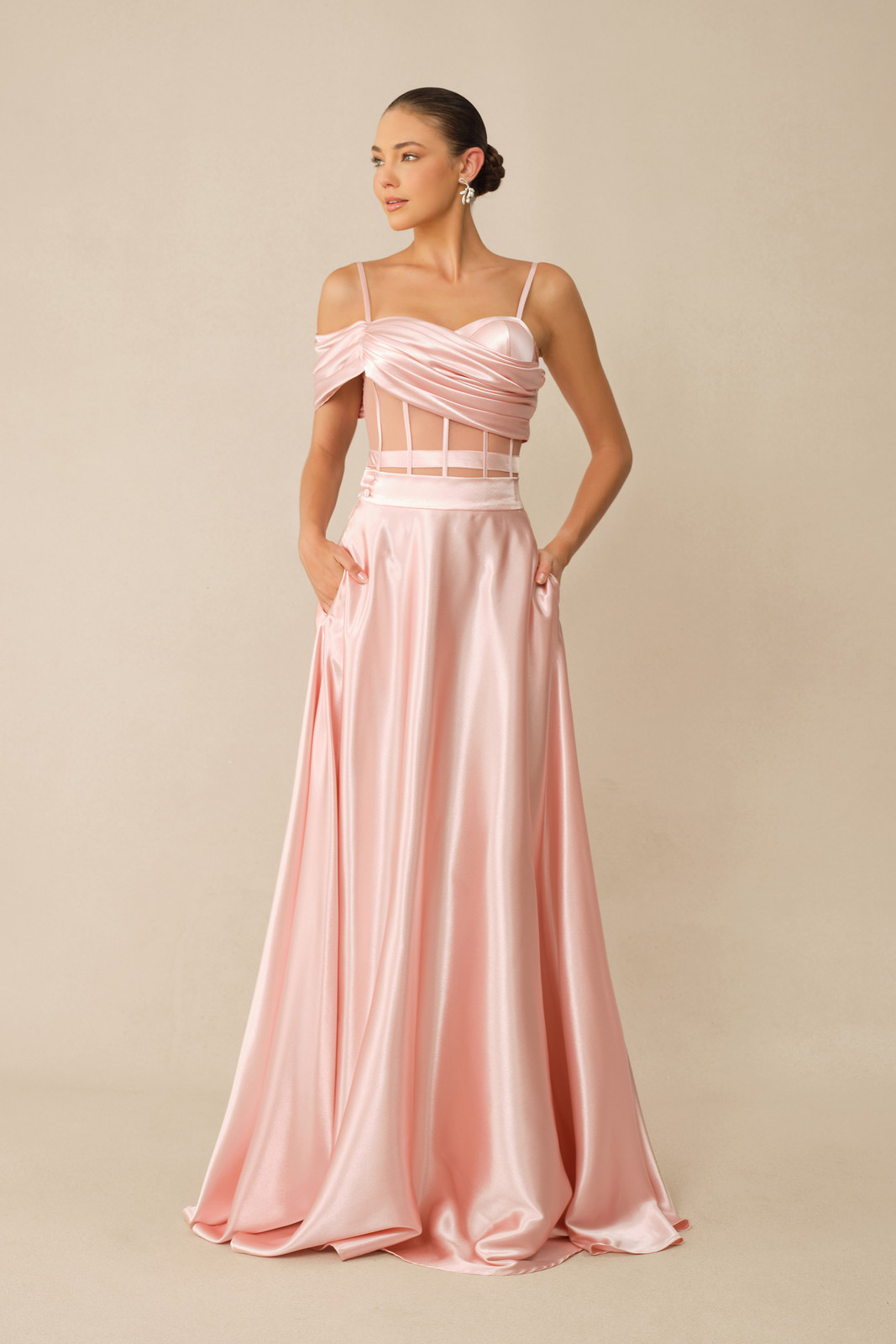 Pale Pink Satin Corset Dress Styling: Proportion Pale Pink Satin Corset Dress Styling: Proportion — Corset Dress Outfits 2027