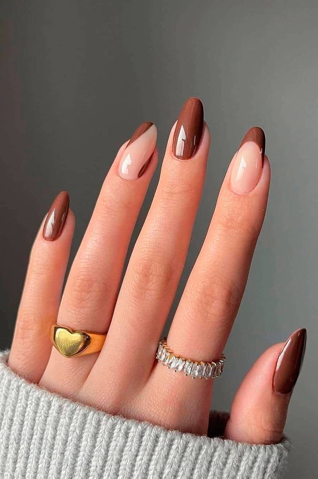 Asymmetrical Brown French Asymmetrical Brown French — Classy Simple Nail Designs 2027