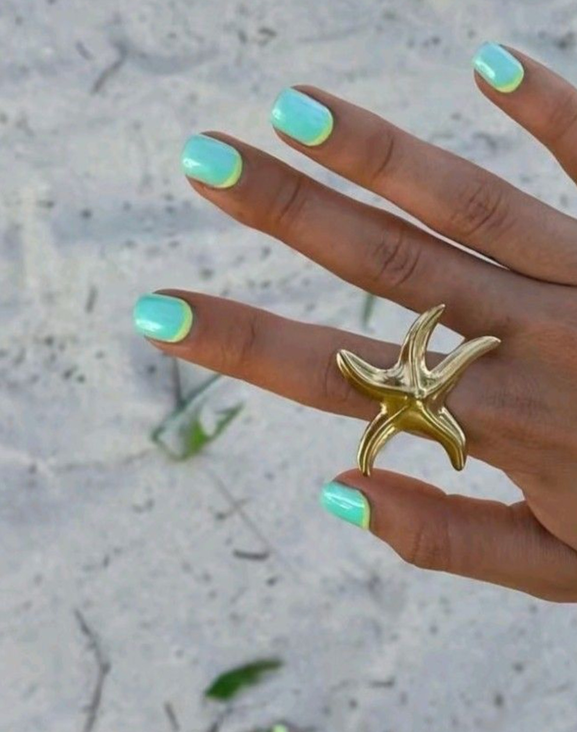 Light Yellow Tips On Turquoise Nails Visual Idea Light Yellow Tips On Turquoise Nails Visual Idea — Bright Summer Nails 2027