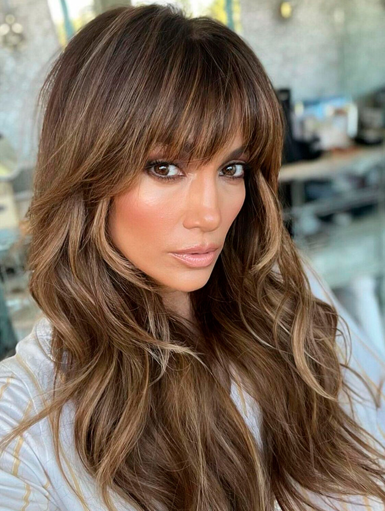 Chest Length Layered With Blunt Bangs — Bold Bangs 2027