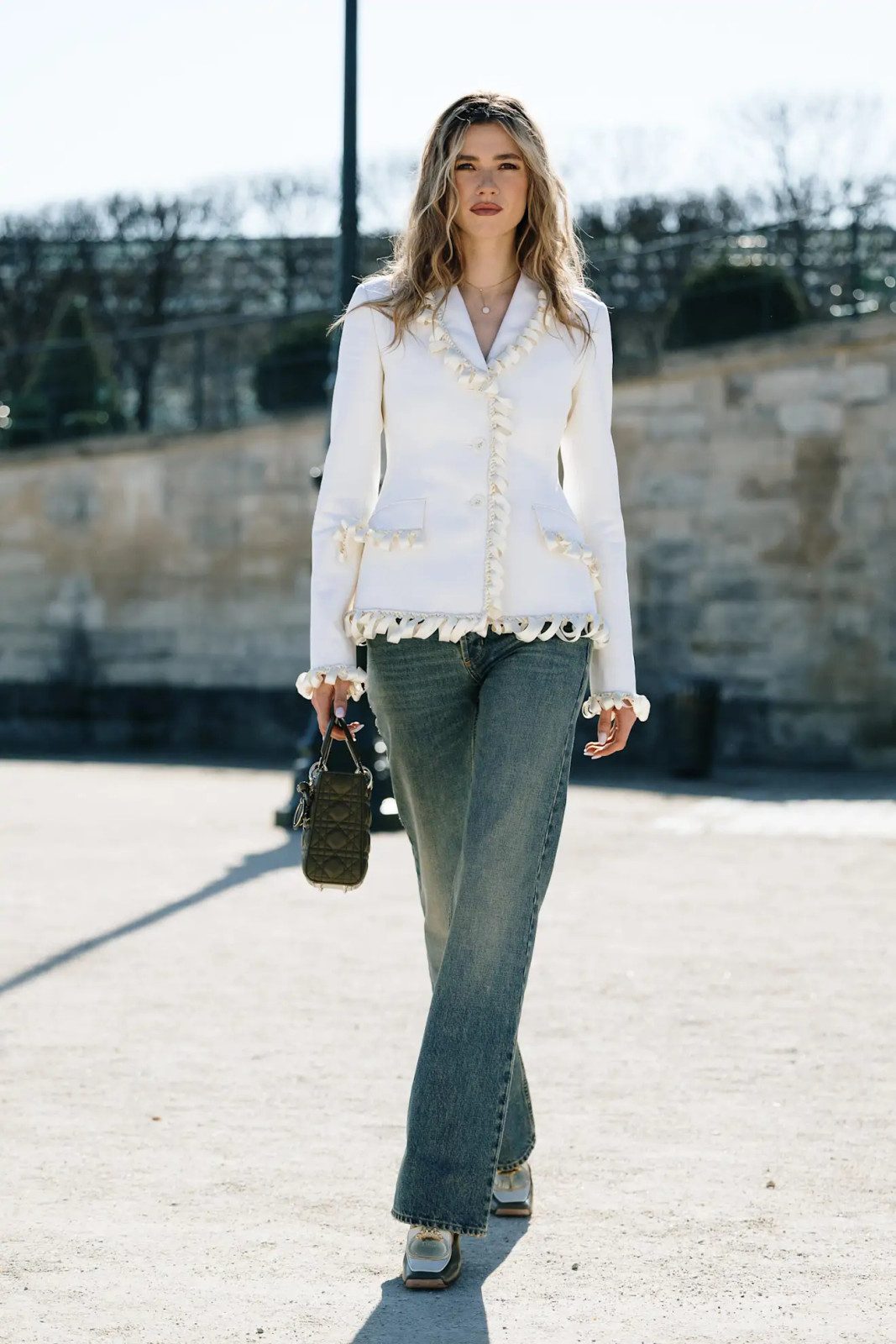 Faded Blue Straight Leg Jeans with White Blazer and Platform Loafers Faded Blue Straight Leg Jeans with White Blazer and Platform Loafers — Straight Leg Jeans 2027