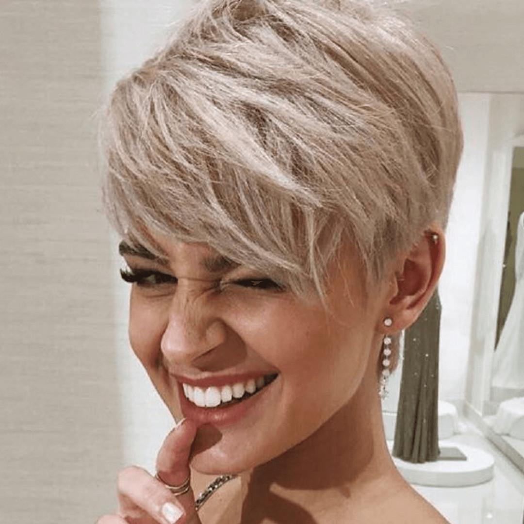 Wavy Ash Blonde Pixie with Textured Layers Wavy Ash Blonde Pixie with Textured Layers — Soft Pixie 2027
