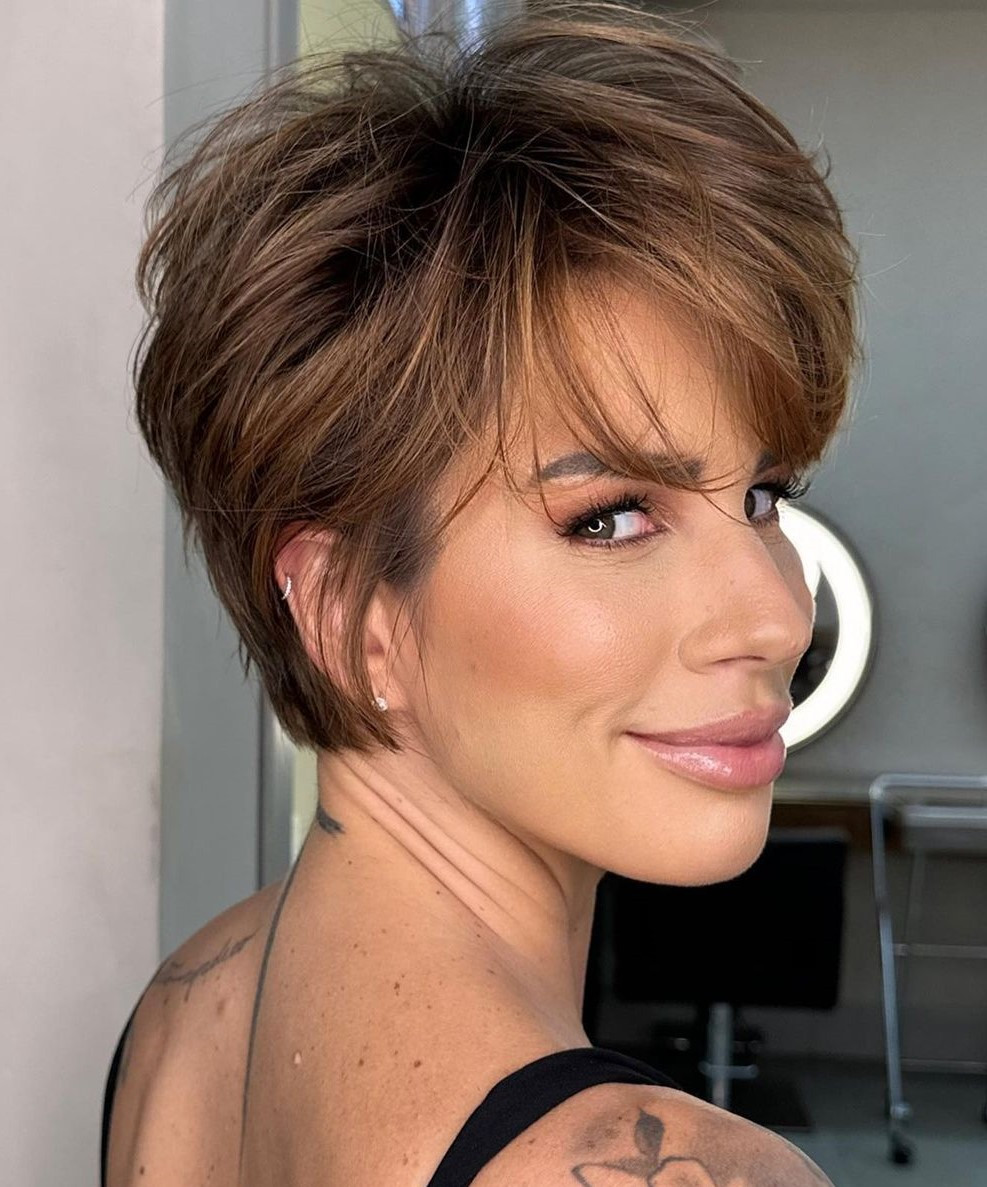 Brown With Subtle Highlights Visual Idea Brown With Subtle Highlights Visual Idea — Pixie Quick Weave Styles 2027