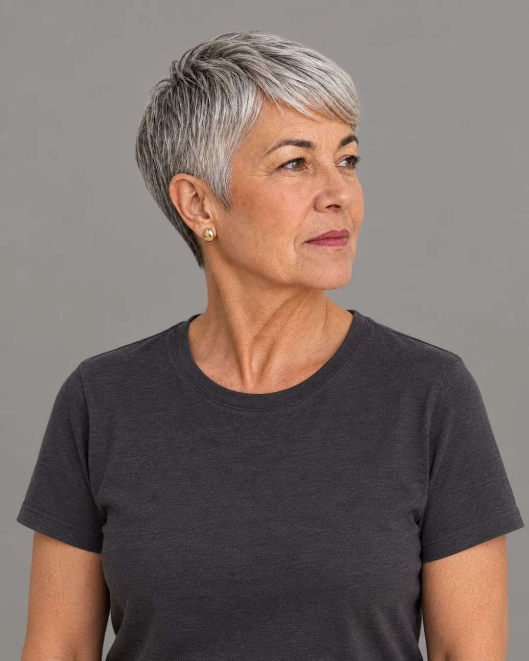 Sharp Grey Pixie with Textured Finish Sharp Grey Pixie with Textured Finish — Pixie 2027 for Women Over 70