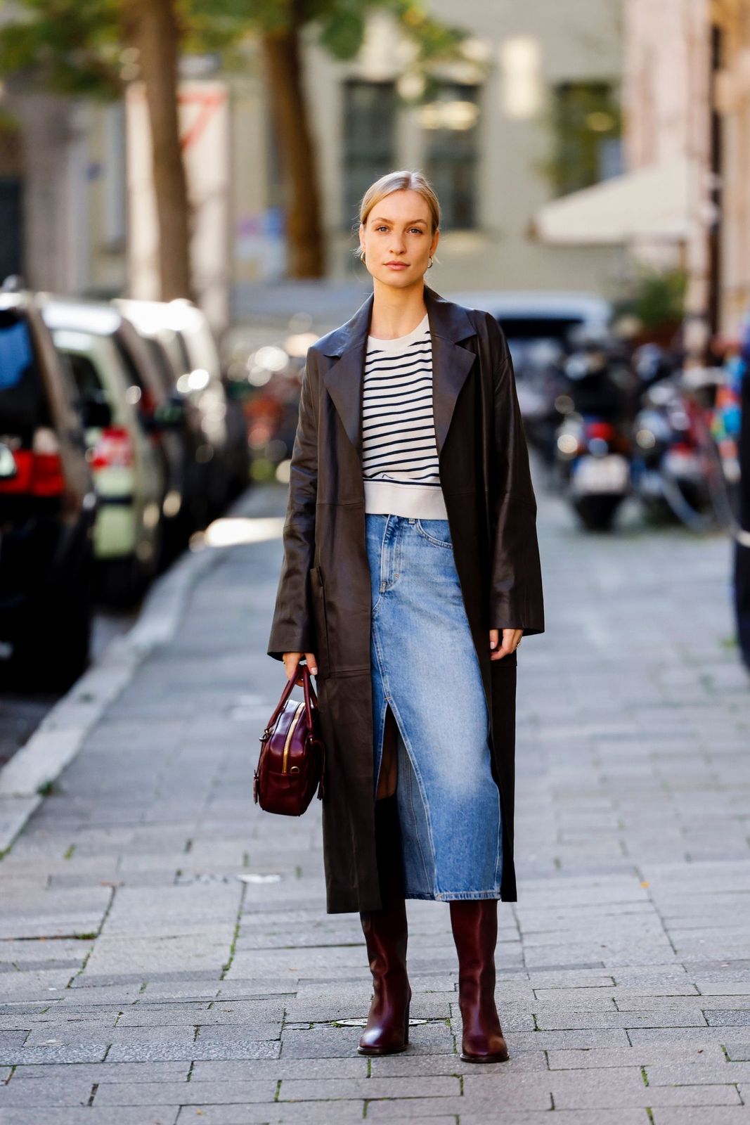 Leather Coat and Denim Skirt for Edgy Everyday Style Leather Coat and Denim Skirt for Edgy Everyday Style — Everyday Outfits 2027