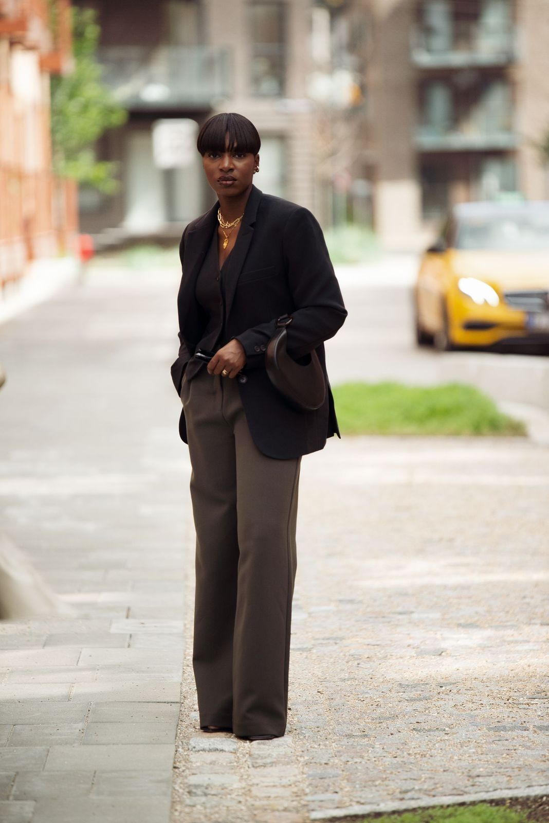 Oversized Blazer Power: Charcoal Grey and Black Combination Oversized Blazer Power: Charcoal Grey and Black Combination — Interview Outfits 2027
