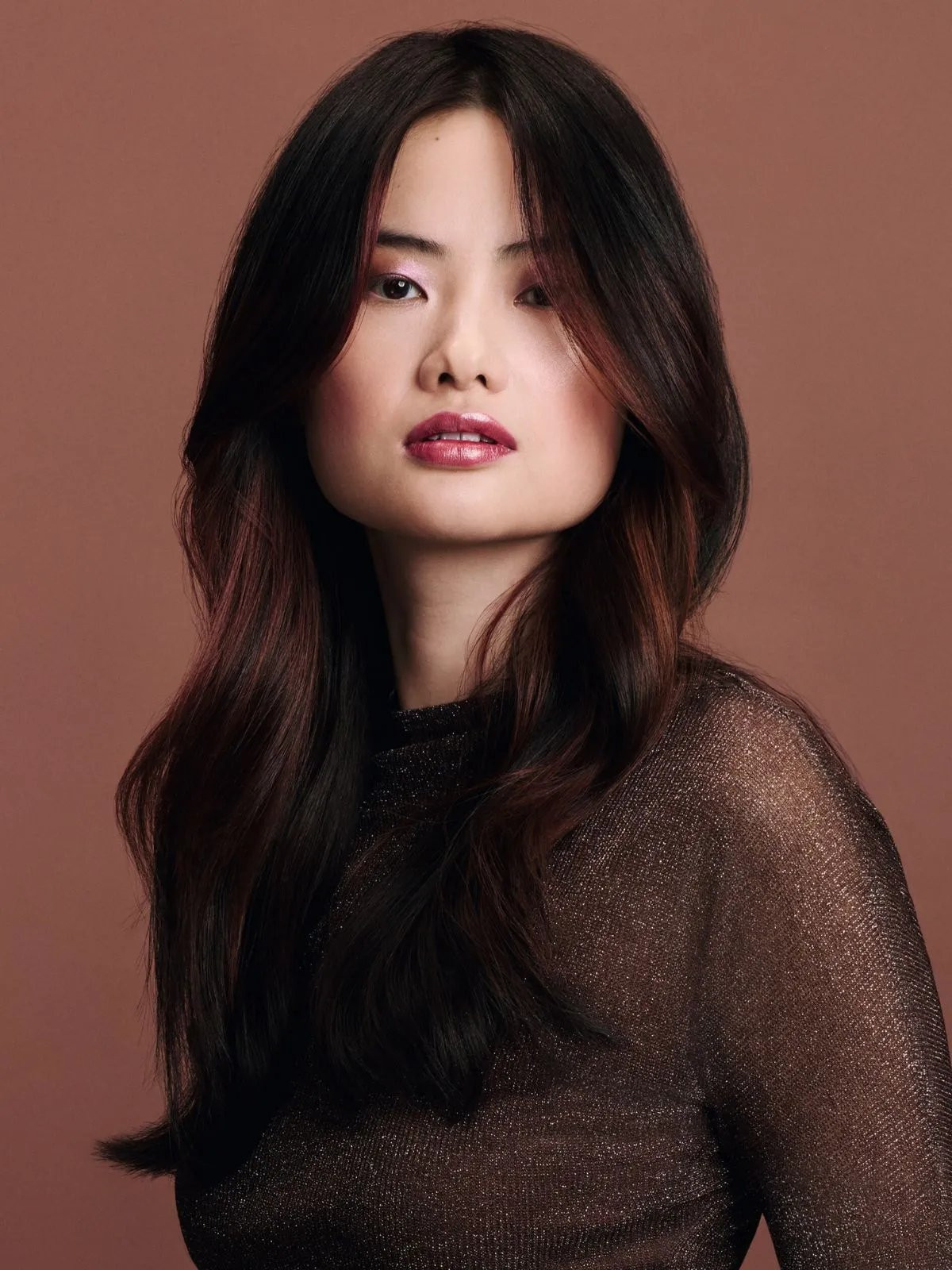 Dark Brown With Red and Burgundy Lowlights Dark Brown With Red and Burgundy Lowlights — Clean Girl Hair Color 2027