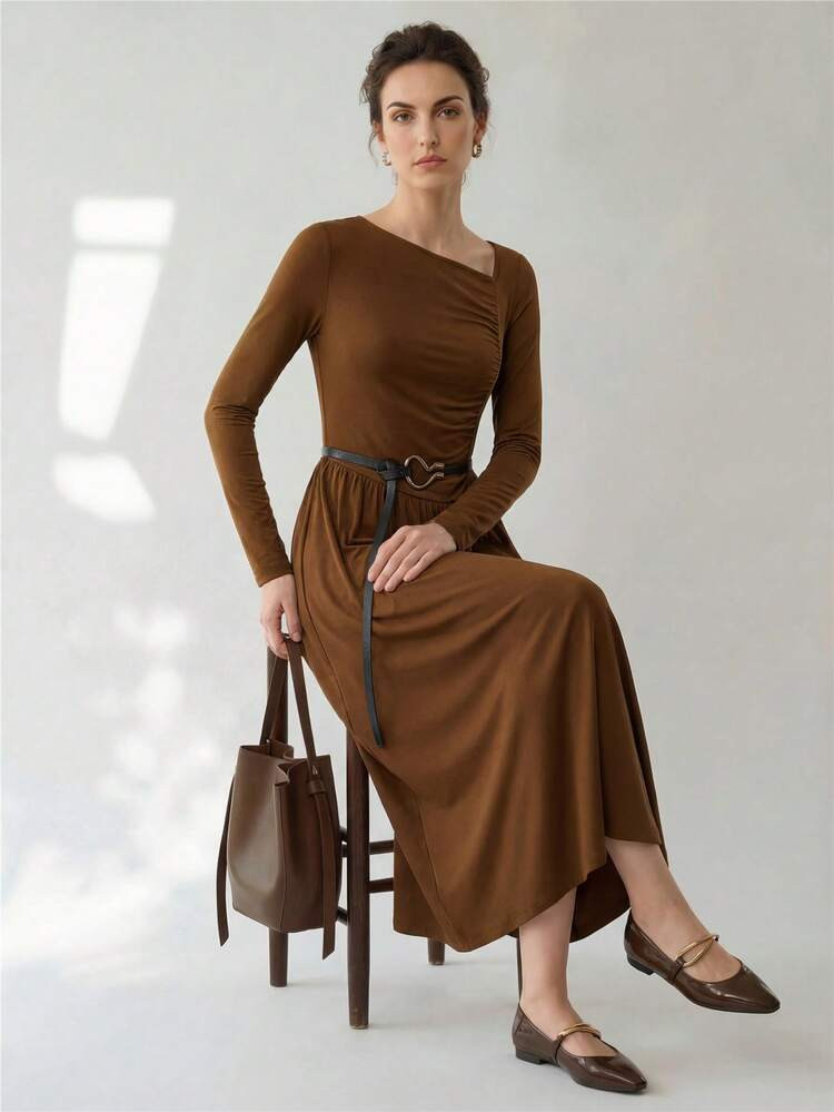 Brown Ballet Flats Outfit Idea Brown Ballet Flats Outfit Idea — Cute Brunch Dress 2027