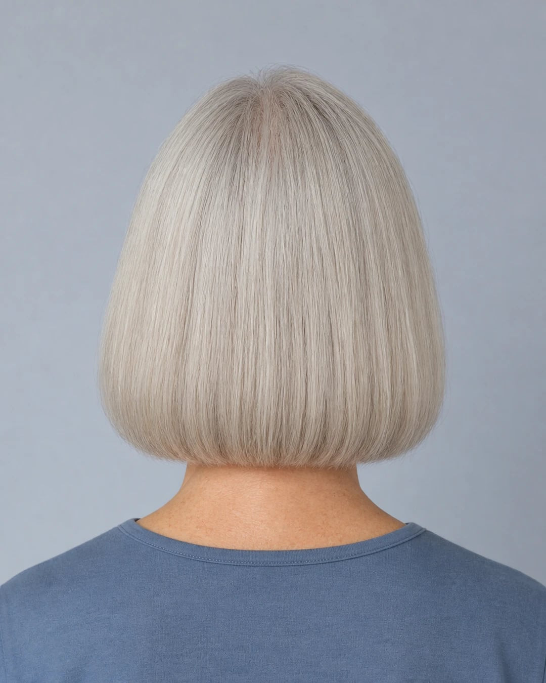 Blunt Ear-Length Silver Bob Blunt Ear-Length Silver Bob — Bob 2027 for Gray Hair