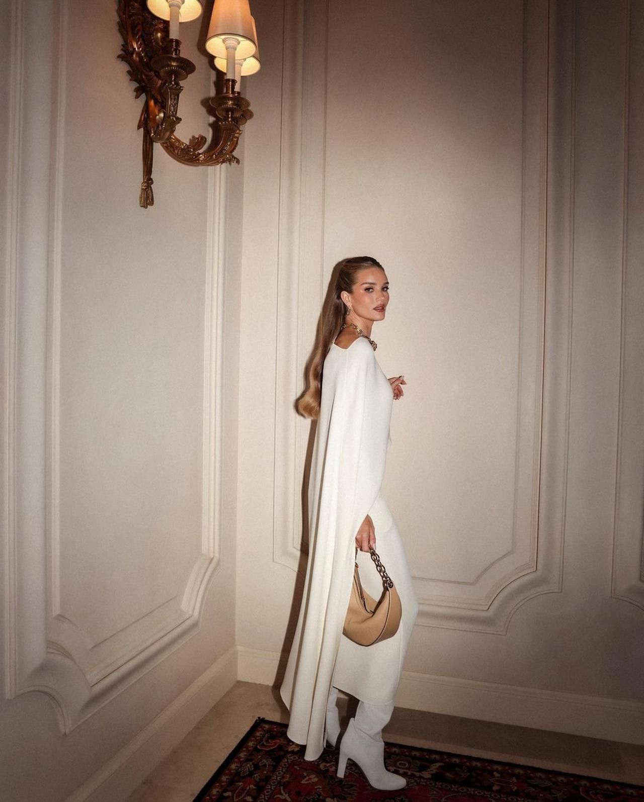 Elegant White Cape Dress for Evening Events — Vanilla Girl Outfits 2027