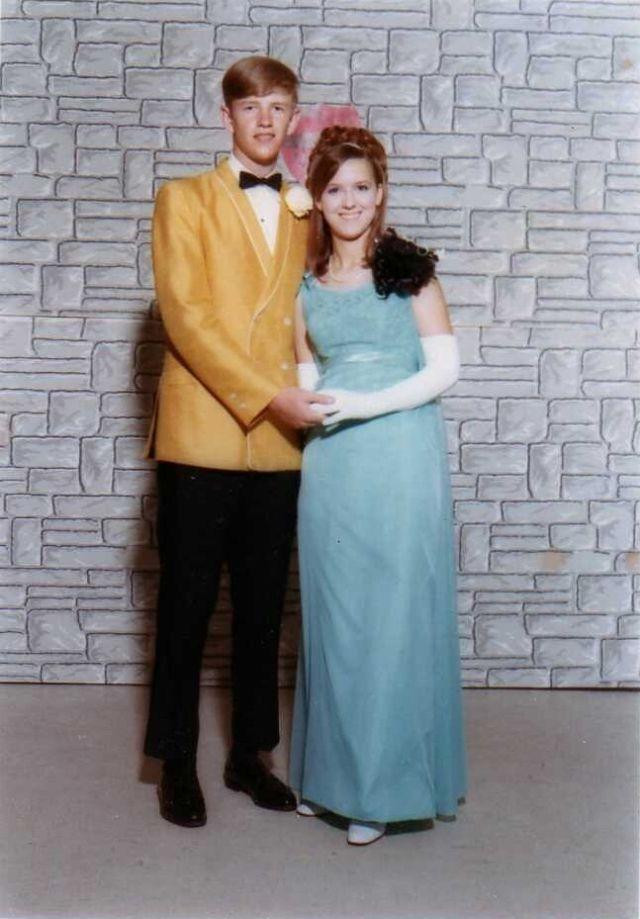 Yellow Satin Tuxedo and Blue Gown for a Striking Prom Pair Yellow Satin Tuxedo and Blue Gown for a Striking Prom Pair — Prom Couple Outfits 2027