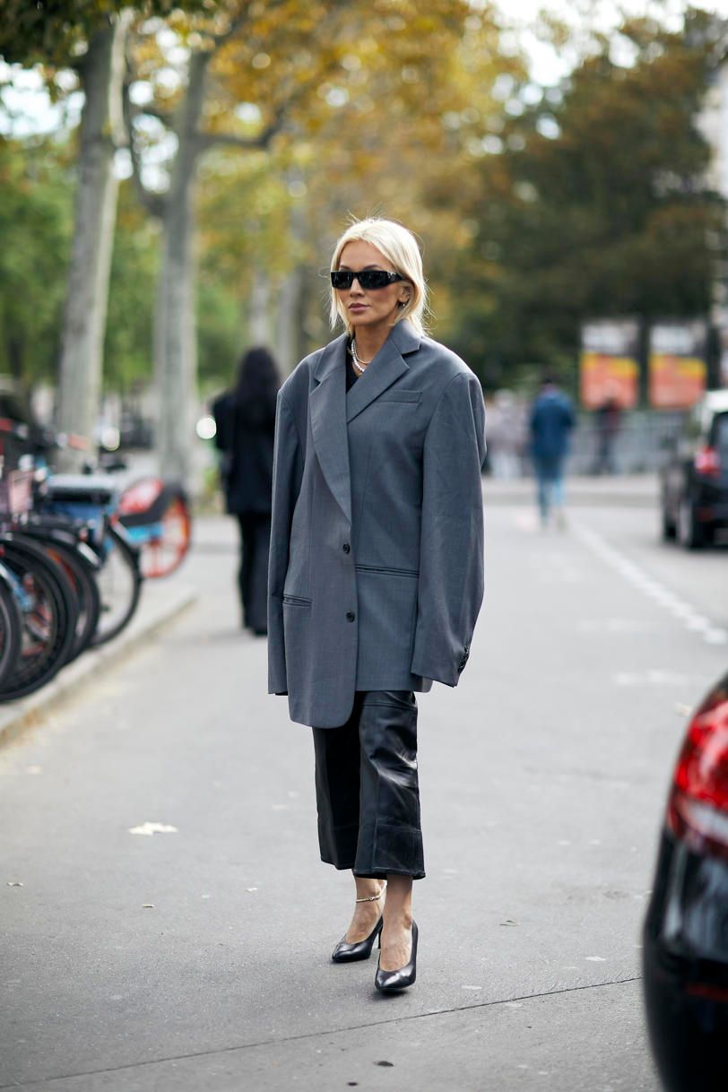 Charcoal Blazer and Leather Trousers: Chic Baddie Power Ensemble Charcoal Blazer and Leather Trousers: Chic Baddie Power Ensemble — Baddie Outfits 2027