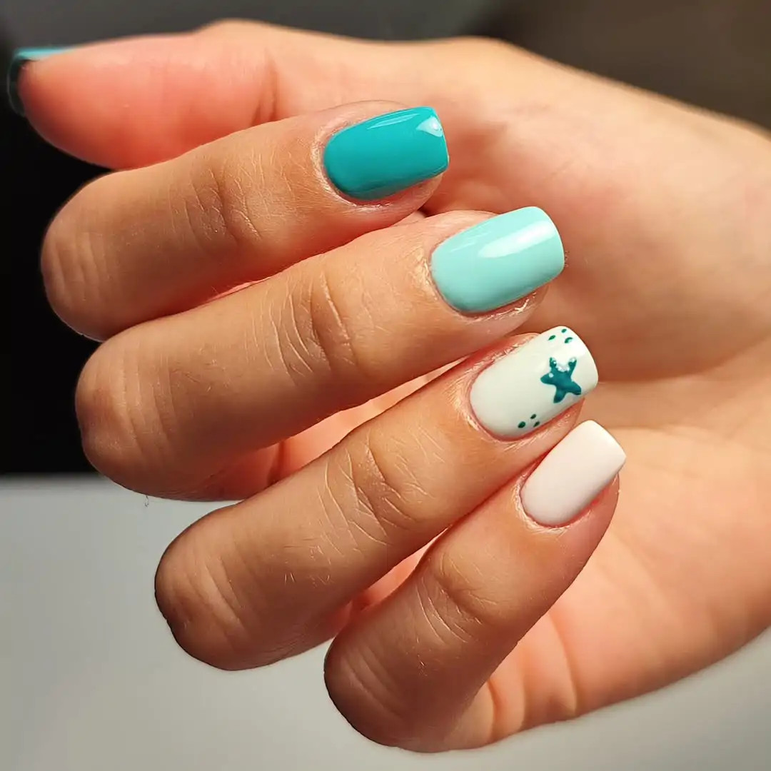 Starfish Motif On One Nail Visual Idea Starfish Motif On One Nail Visual Idea — Bright Summer Nails 2027