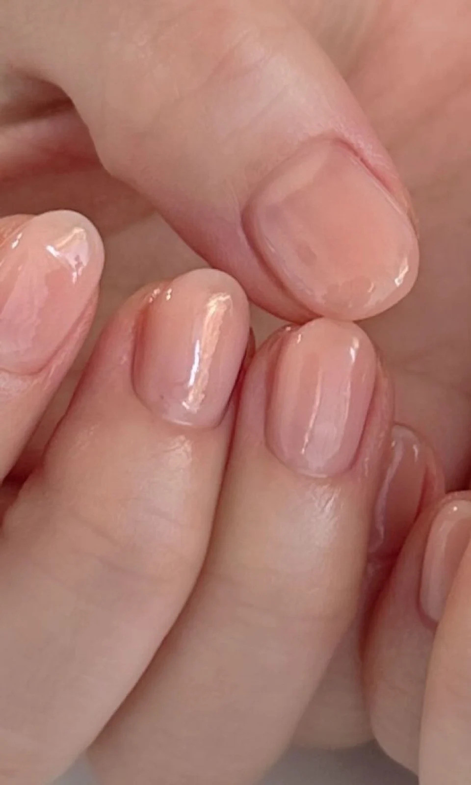 Sheer Pale Pink Jelly Oval Nails Sheer Pale Pink Jelly Oval Nails — Modest Nails 2027