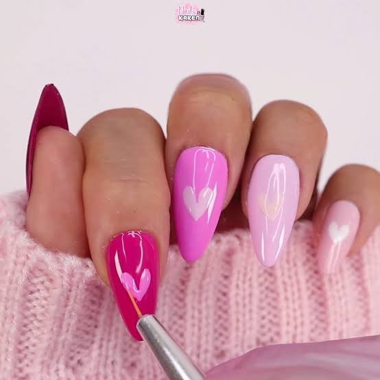 Glossy Visual Idea Glossy Visual Idea — Pink Valentines Nails 2027
